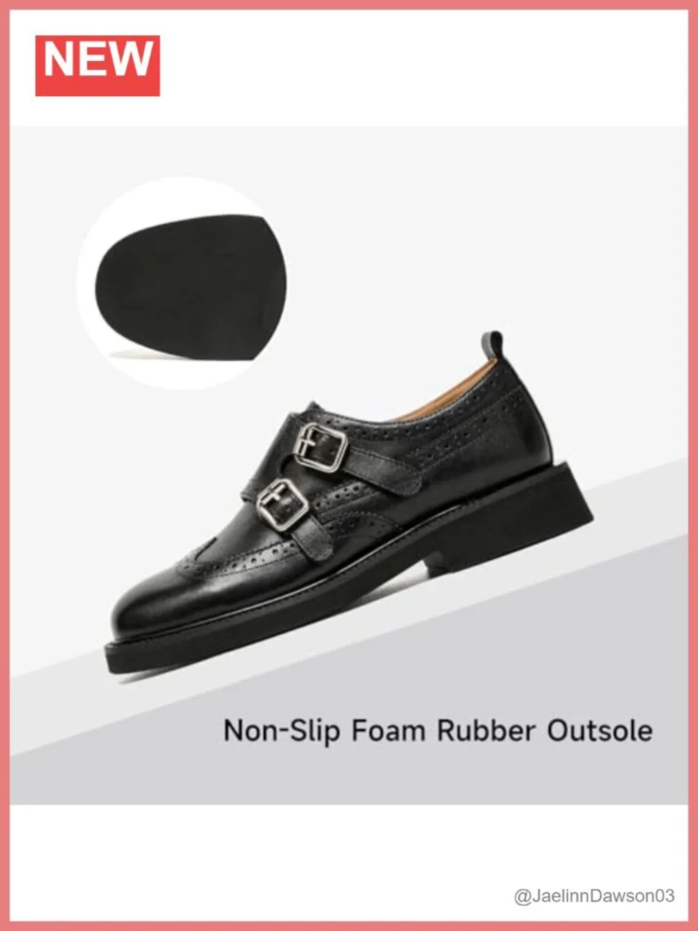 Women's Leather Monk Strap Loafers Wingtip Business Casual Shoes